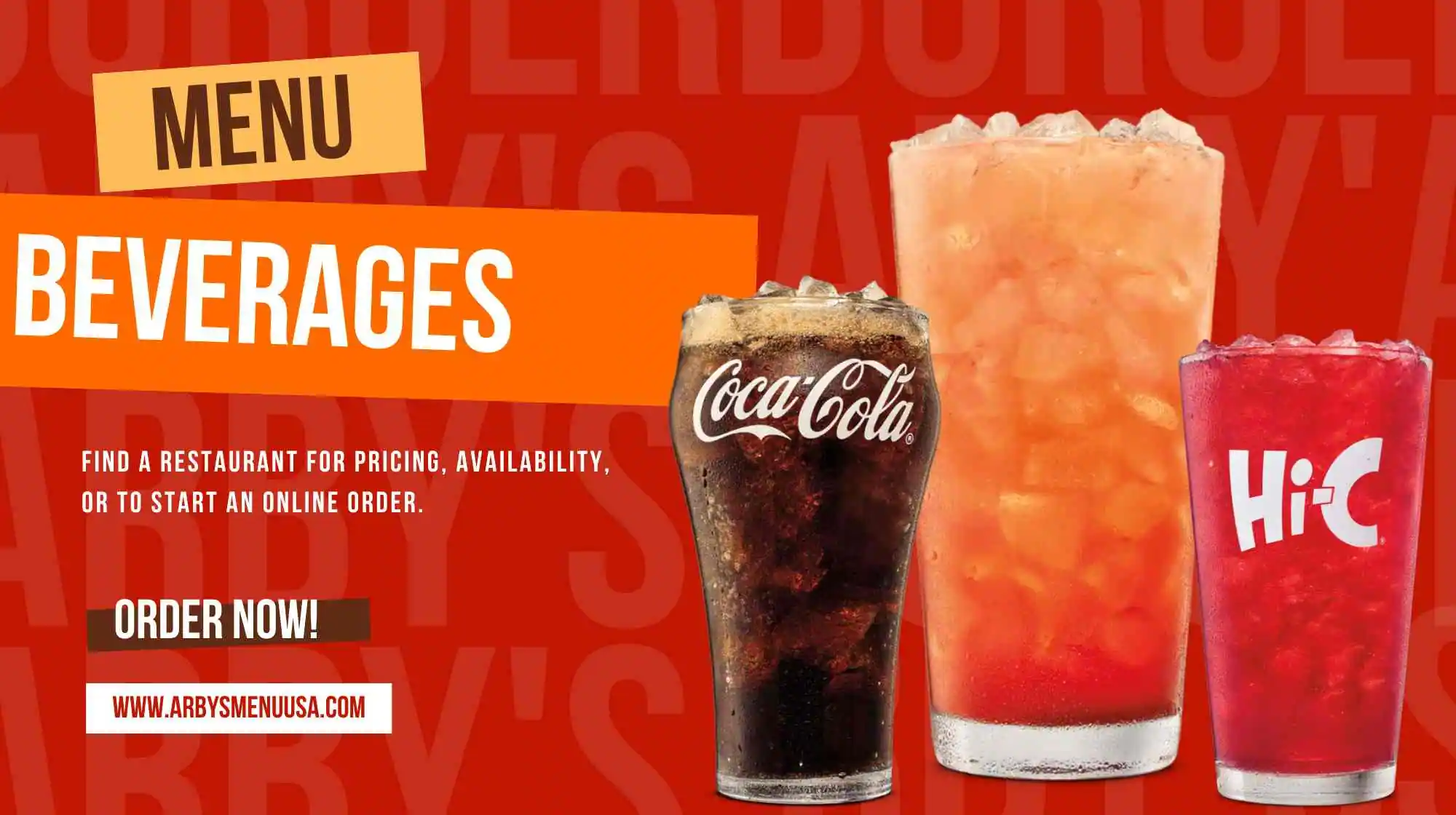 Arby's Beverages Menu with Prices