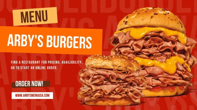Arby's Burgers Menu with Prices