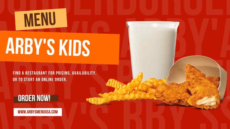 Arby's Kids Menu with Prices