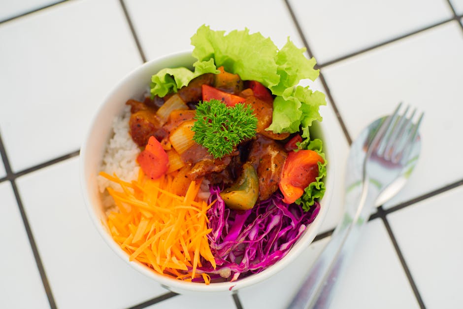 blt chicken salad ingredients flat lay