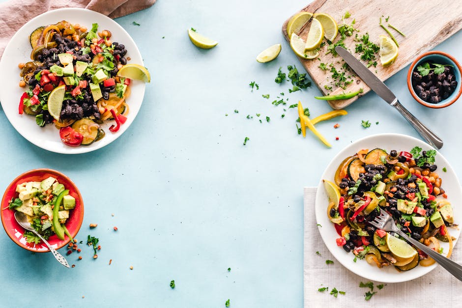 mexican chicken salad ingredients flat lay mexican chicken salad ingredients flat lay