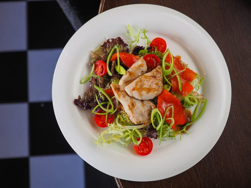 protein chicken salad close up food