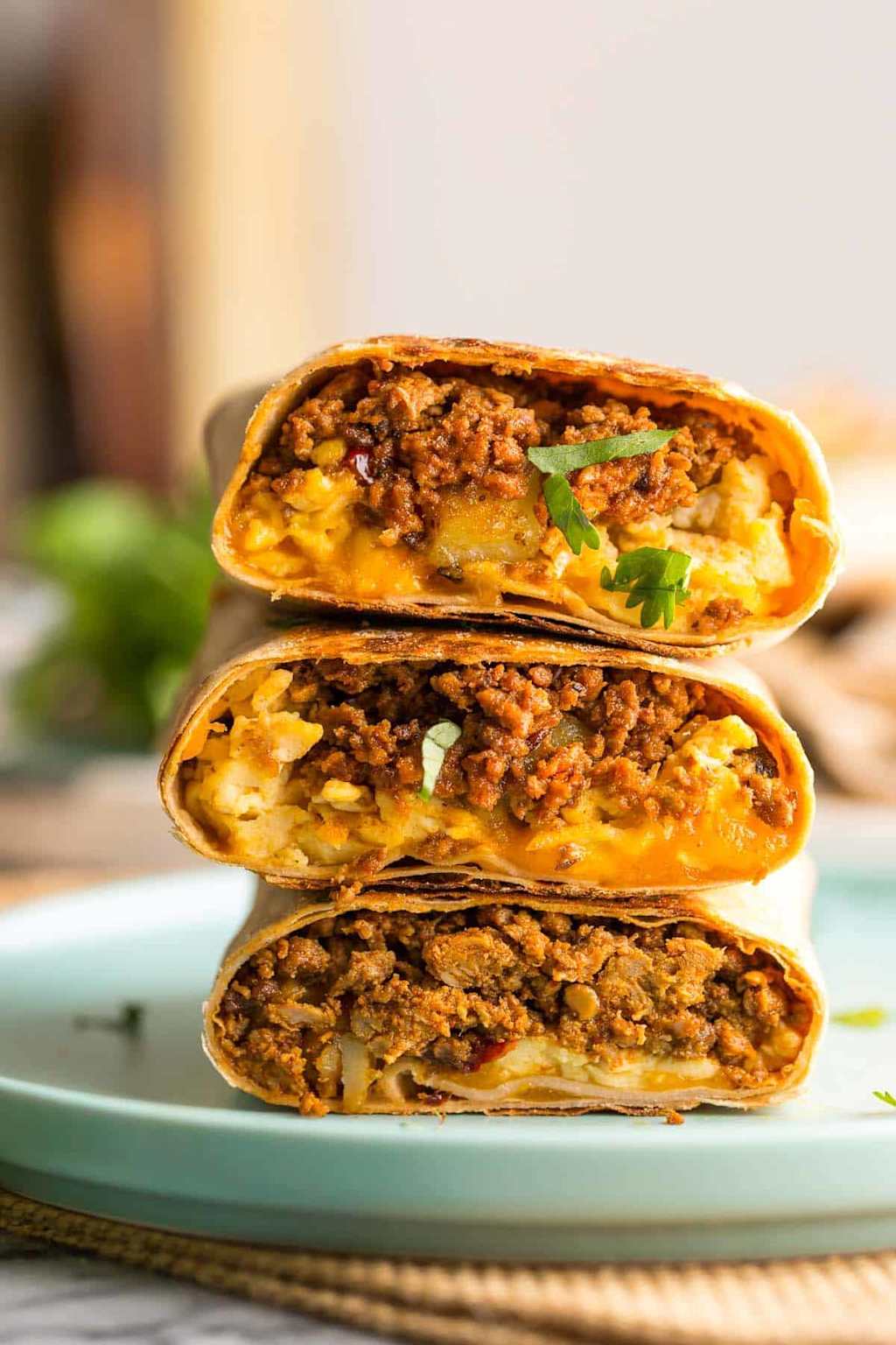 high protein breakfast burrito