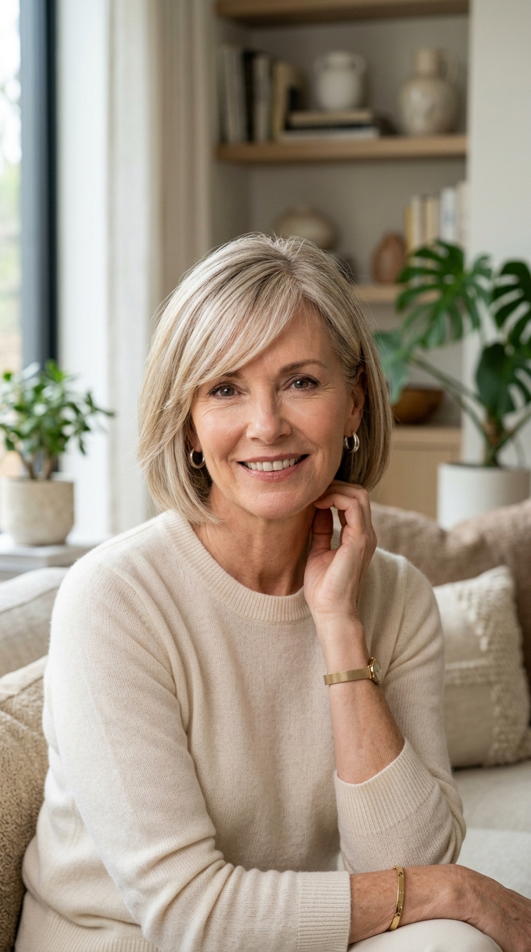 Blunt Bob with Side-Swept Bangs
