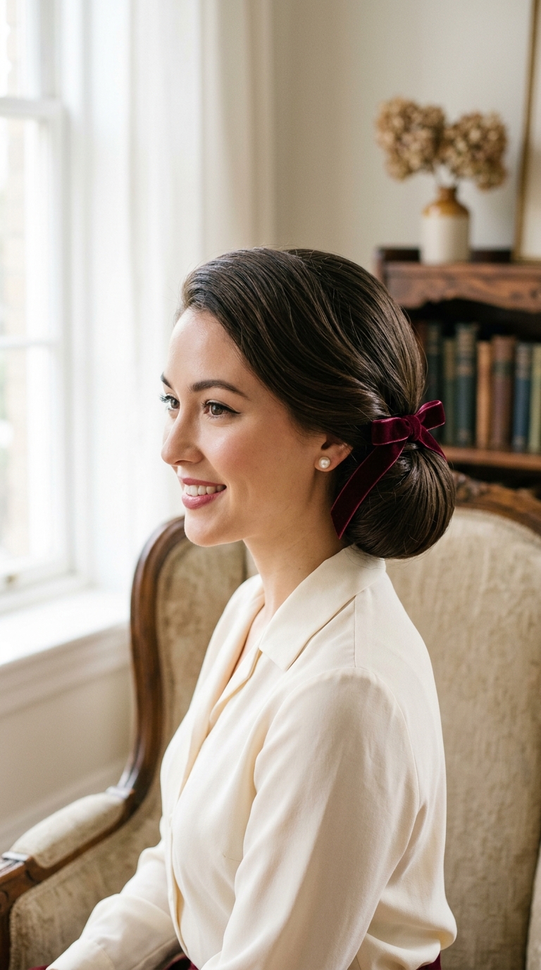 The Chignon with Velvet Ribbon