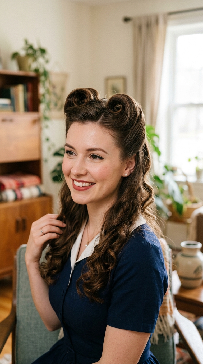 The Victory Roll Half-Up Look