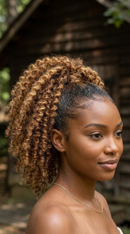 4B Texture-Matched Drawstring Pony
