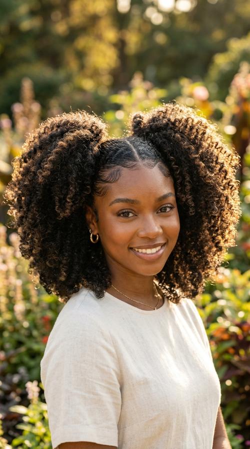 Afro Puffs with Defined Edges