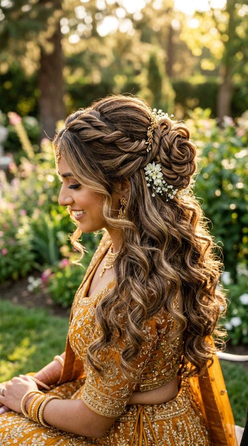 Artistic Twisted Rose Bun for Receptions