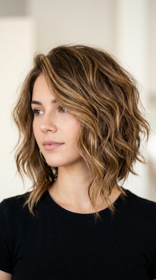 Asymmetrical Choppy Bob