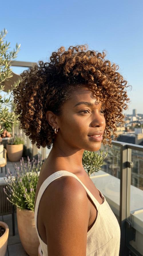 Asymmetrical Curly Crop
