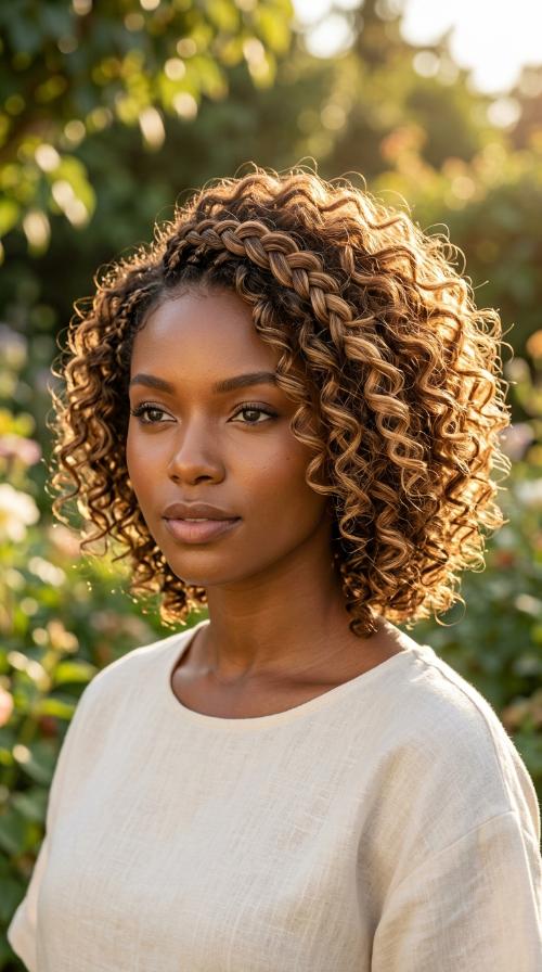 Asymmetrical Curly Cut