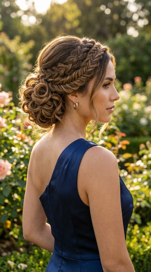 Asymmetrical Updo for One-Shoulder Gowns