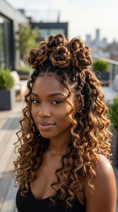 Bantu Knot Inspired Bun