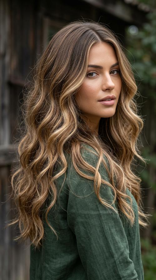 Beach Waves with Center Part