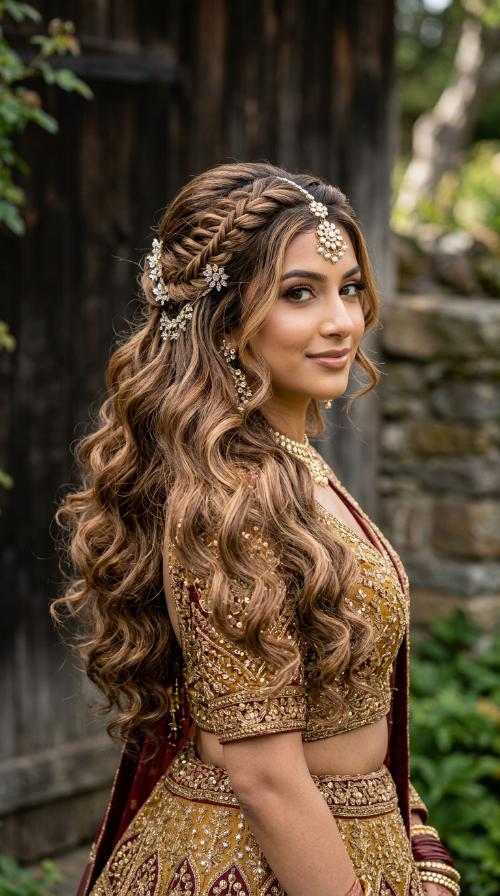 Bejeweled Half-Up Half-Down