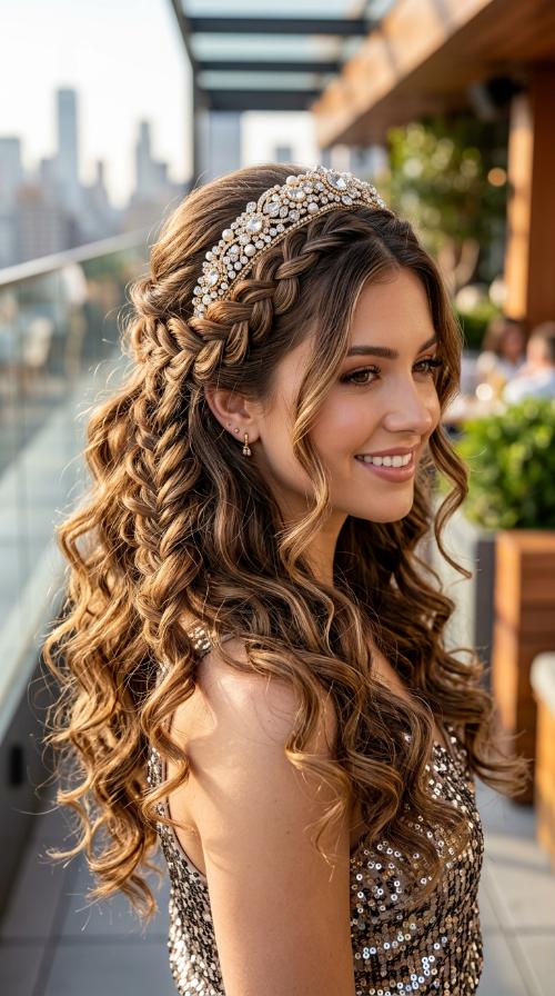 Bejeweled Headband Look