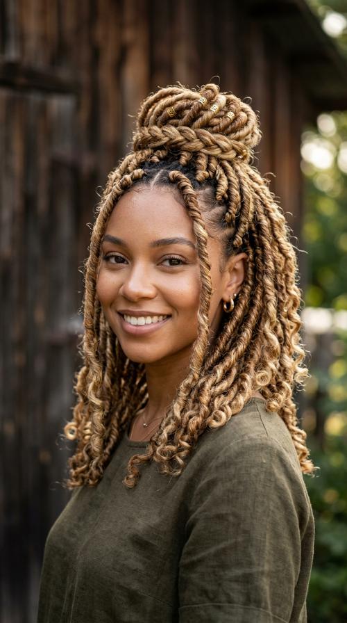 Blonde Faux Locs Bob