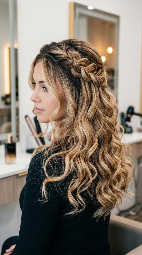 Blonde Ombre Sew-In with Dark Roots