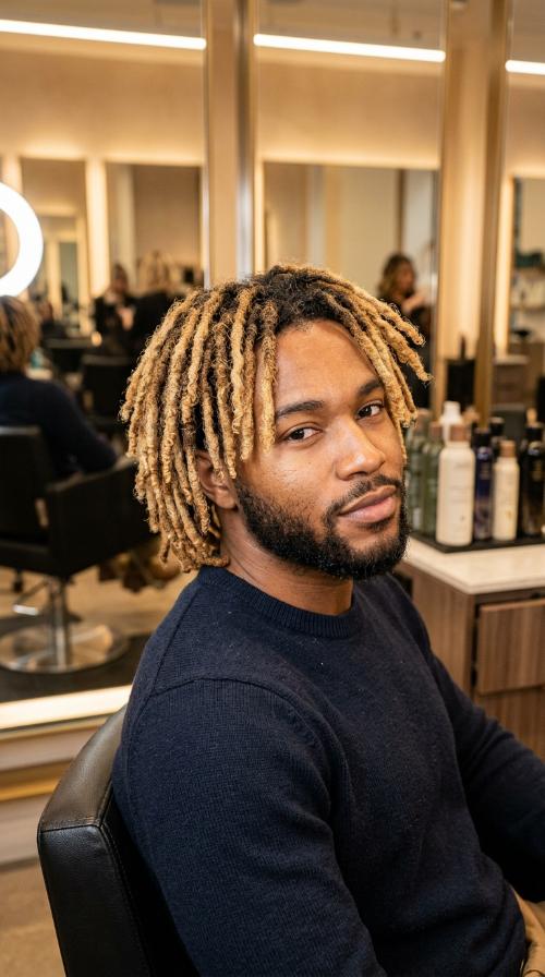 Blonde Tipped Short Locs