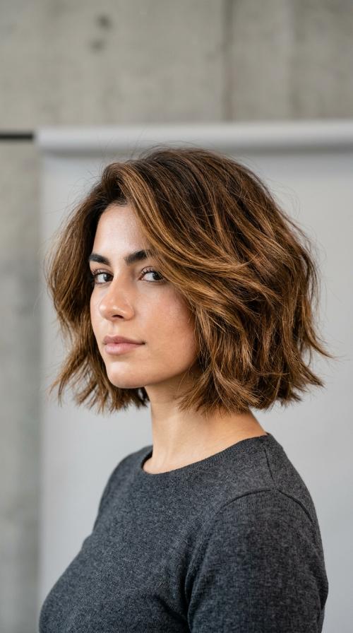 Blunt Bob with Shattered Edges