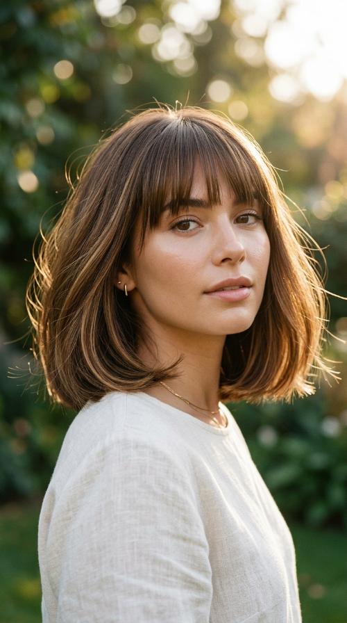 Blunt Cut with Bangs