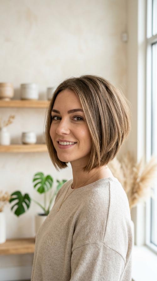 Blunt Stacked Bob
