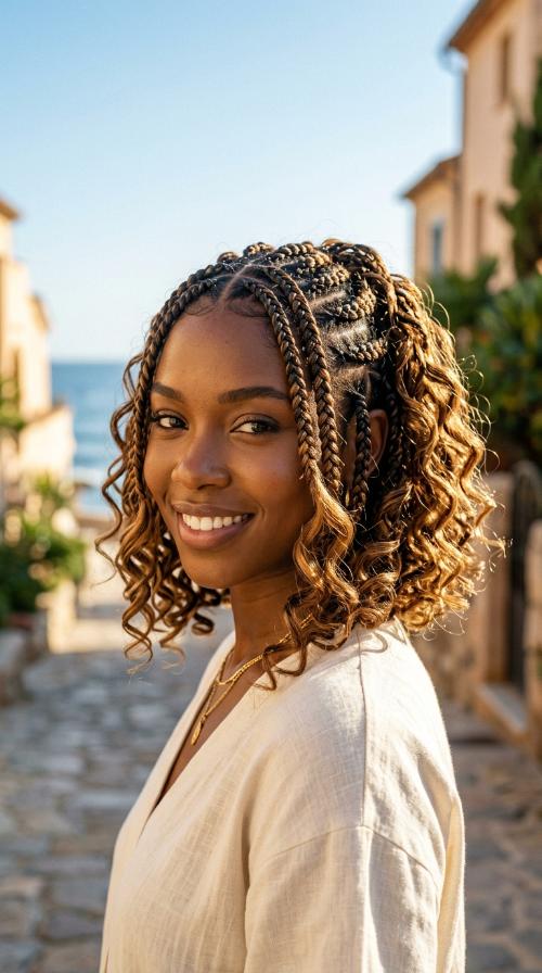 Bob-Length Feed-in Braids for Active Lifestyles