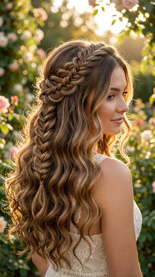 Bohemian Fishtail Half-Up