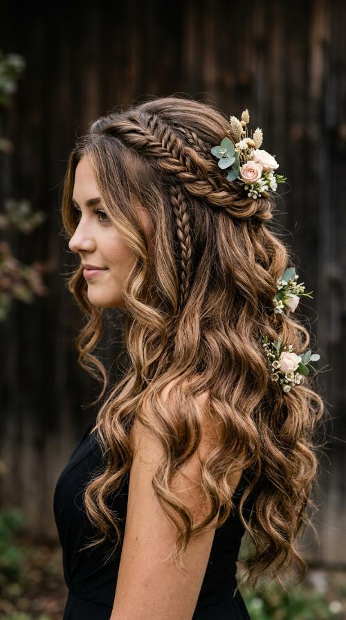 Bohemian Floral-Tucked Waves