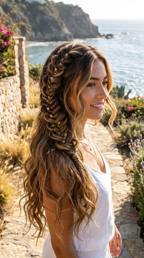 Boho Side Braid with Rings