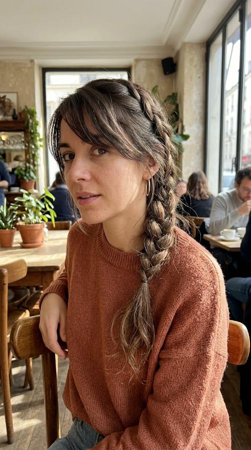 Boho Side Braid with Side Bangs