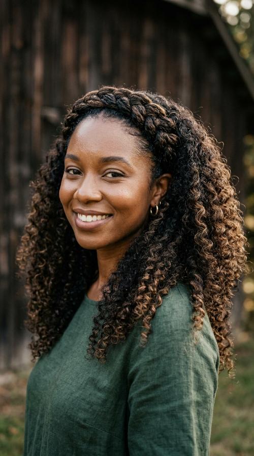 Braided Crown with Curls