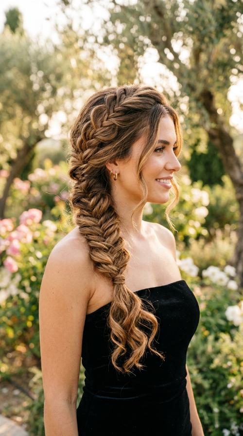 Braided Fishtail Side Pony