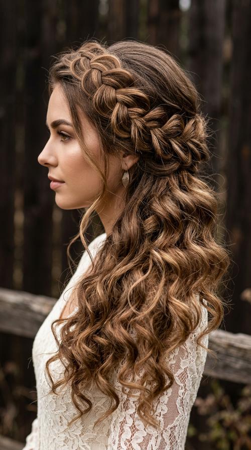 Braided Halo Updo