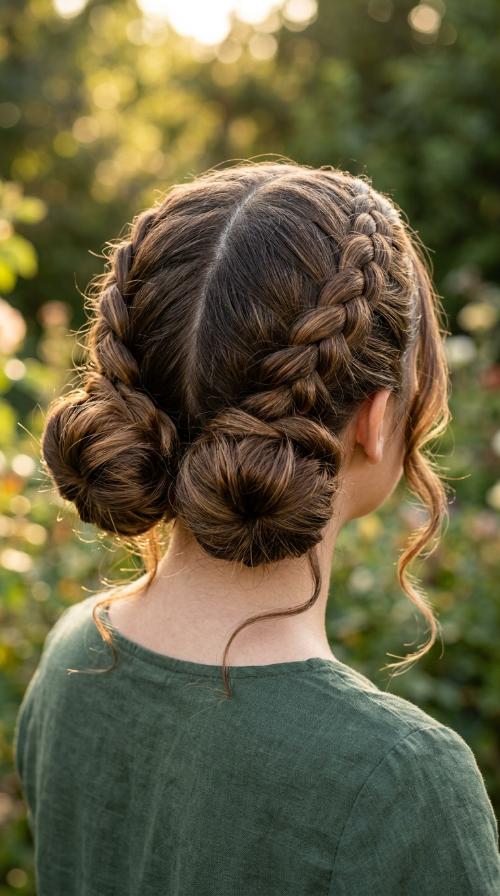Braided Low Space Buns