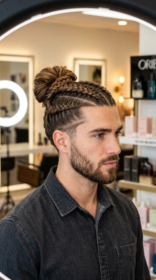 Braided Man Bun