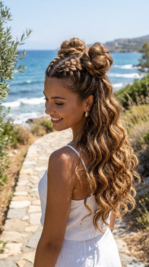 Braided Space Bun Updo