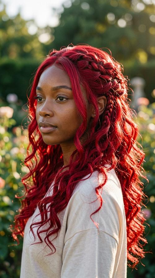Bright Crimson Straight Lace Front