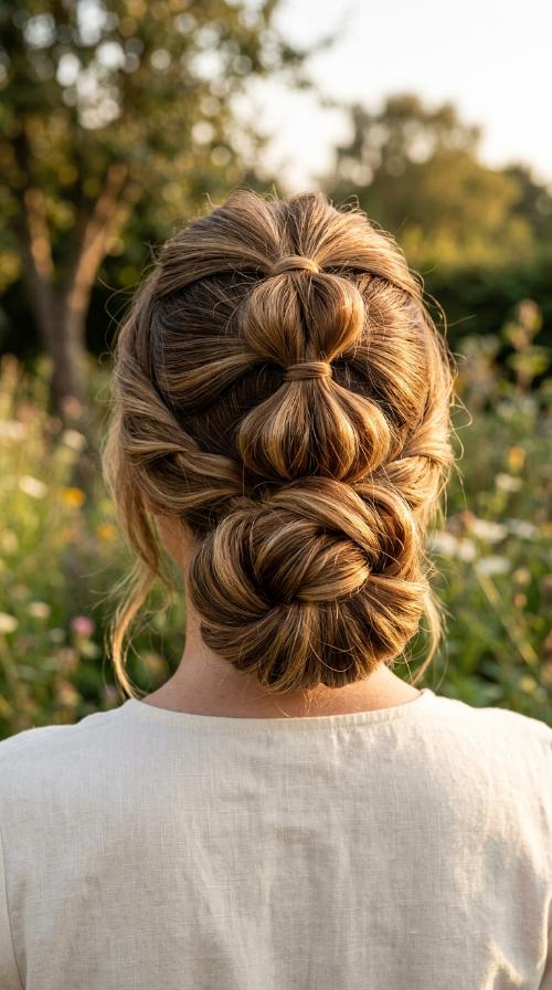 Bubble Braid Low Bun