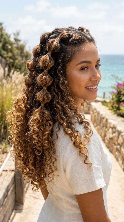 Bubble Braids for Curls