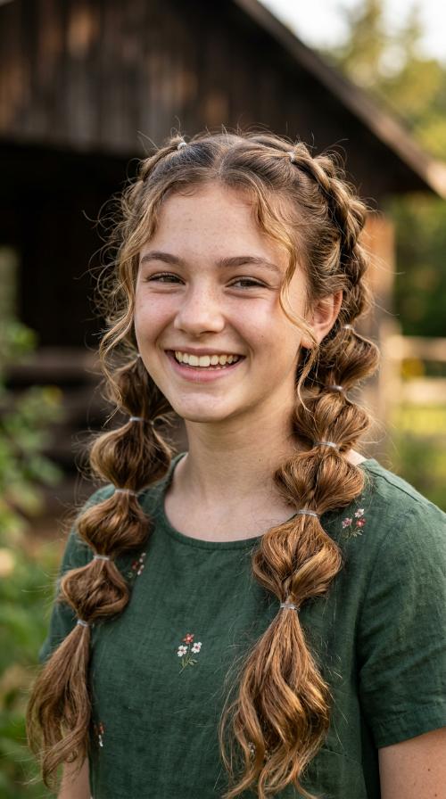 Bubble Pigtail Braids