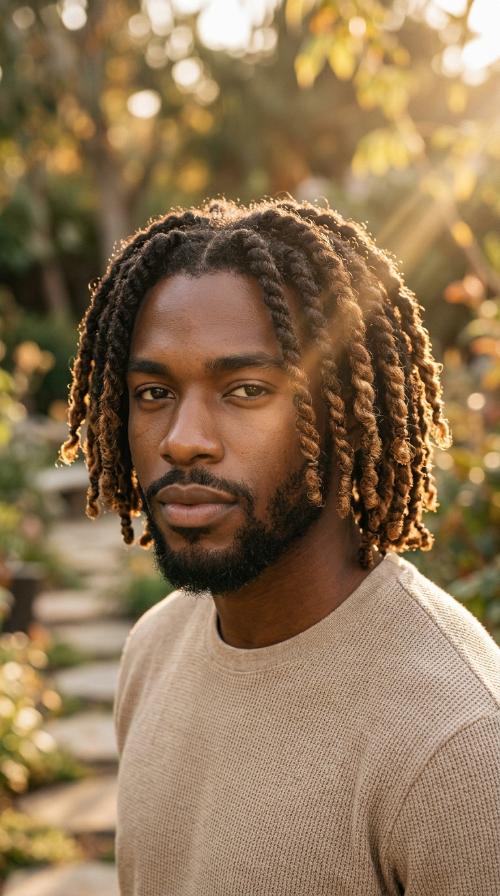 Chin-Length Two-Strand Twists