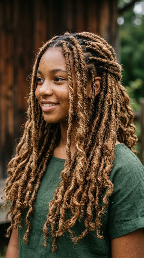 Chunky Two-Strand Locs for Teens at Chest Length