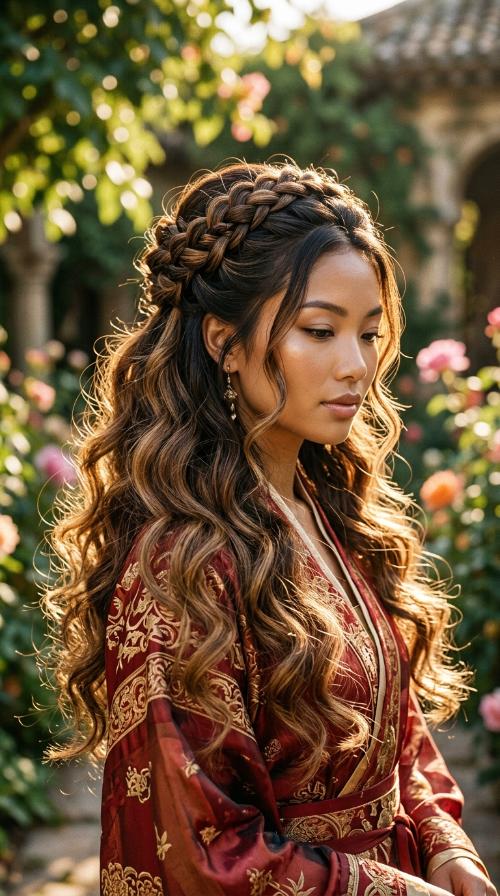 Classic Hanfu Half-Up Style