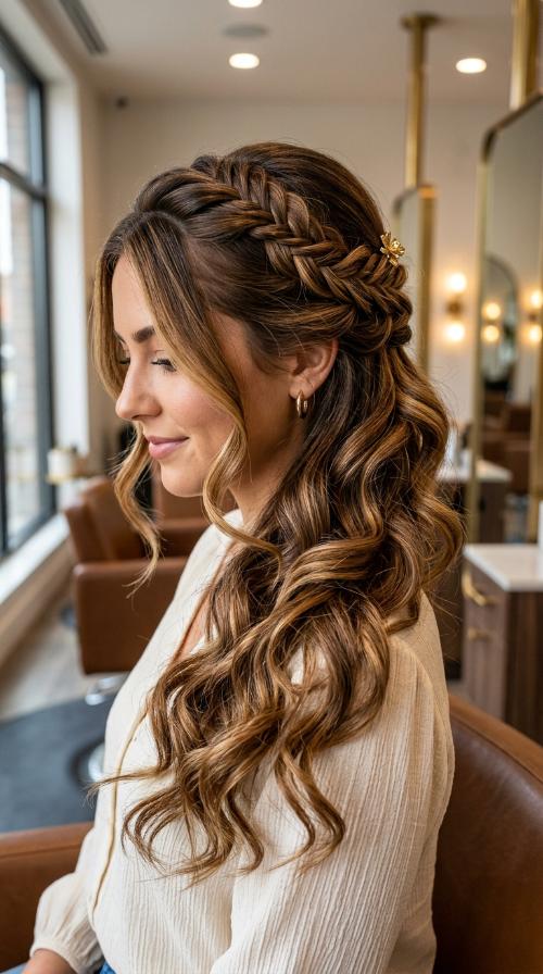 Classic Side-Swept Curls