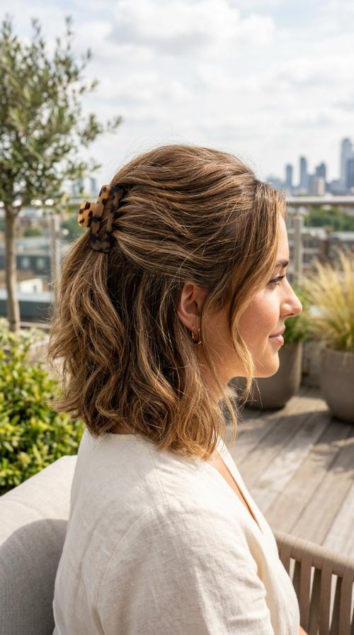Claw Clip Half-Up Style