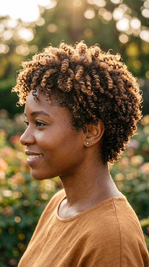 Coiled Pixie Cut