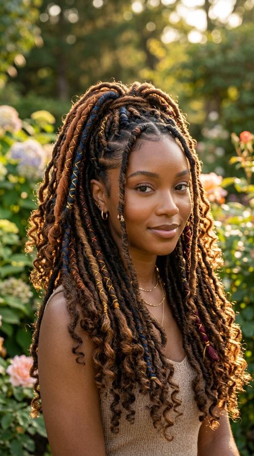 Colorful Accented Sister Locs