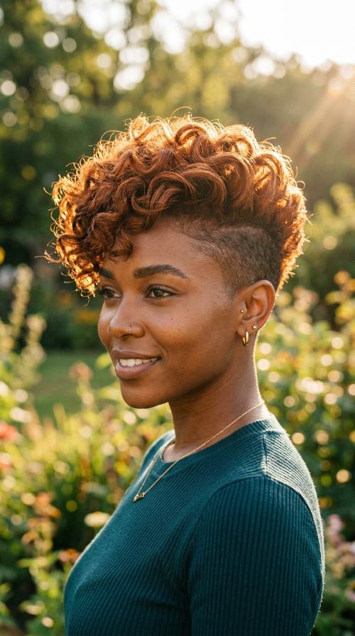 Copper Shaved Side Pixie